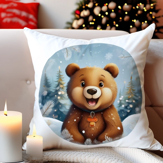 POSZEWKA DEKORACYJNA 40x40 JASIEK OZDOBNA ZIMOWA ŚWIĄTECZNA JELEŃ RENIFER