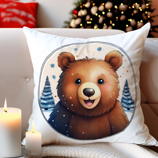 PODUSZKA DEKORACYJNA 40X40 ŚWIĄTECZNA PREZENT ZIMOWA OZDOBNA ŚWIĘTA RENIFER