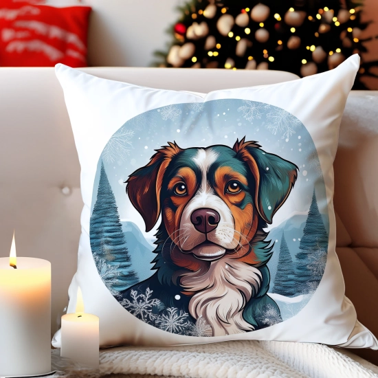 POSZEWKA DEKORACYJNA ŚWIĄTECZNA VELVET 40x40 WELUROWA ZIMOWA JELEŃ RENIFER