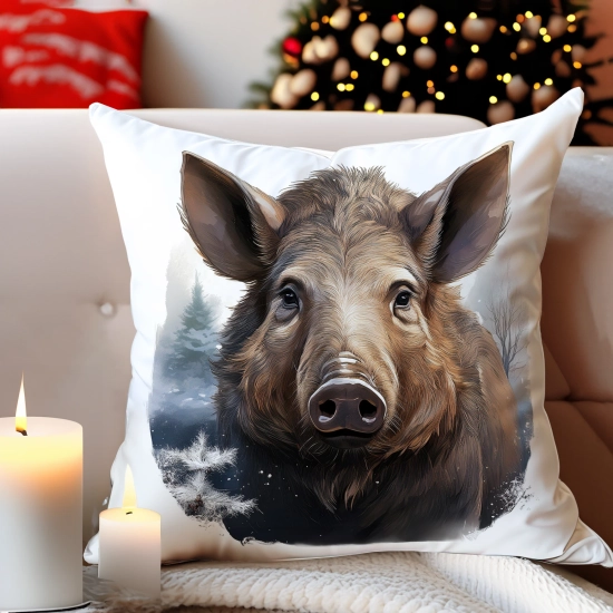 POSZEWKA DEKORACYJNA 40x40 JASIEK OZDOBNA ZIMOWA ŚWIĄTECZNA JELEŃ RENIFER