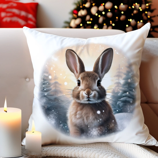 POSZEWKA DEKORACYJNA ŚWIĄTECZNA VELVET 40x40 WELUROWA ZIMOWA JELEŃ RENIFER