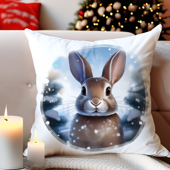 POSZEWKA DEKORACYJNA ŚWIĄTECZNA VELVET 40x40 WELUROWA ZIMOWA JELEŃ RENIFER