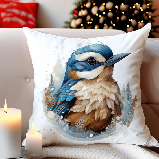 POSZEWKA DEKORACYJNA ŚWIĄTECZNA VELVET 40x40 WELUROWA ZIMOWA JELEŃ RENIFER