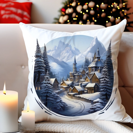 POSZEWKA DEKORACYJNA ŚWIĄTECZNA VELVET 40x40 WELUROWA ZIMOWA JELEŃ RENIFER