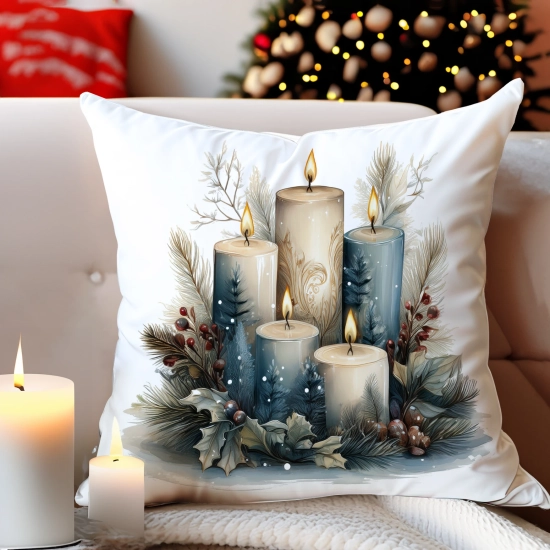 POSZEWKA DEKORACYJNA ŚWIĄTECZNA VELVET 40x40 WELUROWA ZIMOWA JELEŃ RENIFER