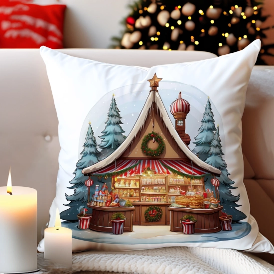 POSZEWKA DEKORACYJNA 40x40 JASIEK OZDOBNA ZIMOWA ŚWIĄTECZNA JELEŃ RENIFER