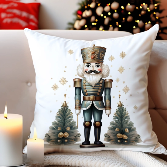 POSZEWKA DEKORACYJNA ŚWIĄTECZNA VELVET 40x40 WELUROWA ZIMOWA JELEŃ RENIFER