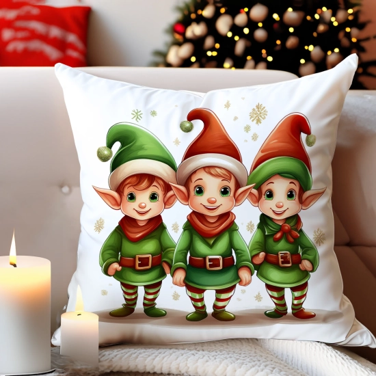 POSZEWKA DEKORACYJNA 40x40 JASIEK OZDOBNA ZIMOWA ŚWIĄTECZNA JELEŃ RENIFER