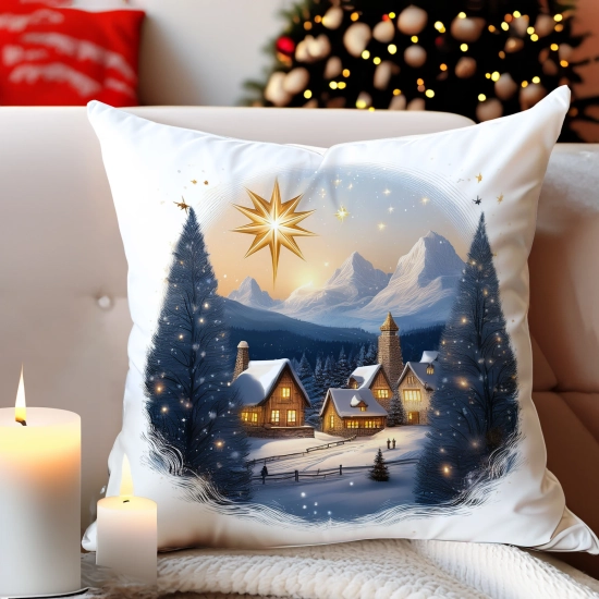 POSZEWKA DEKORACYJNA 40x40 JASIEK OZDOBNA ZIMOWA ŚWIĄTECZNA JELEŃ RENIFER