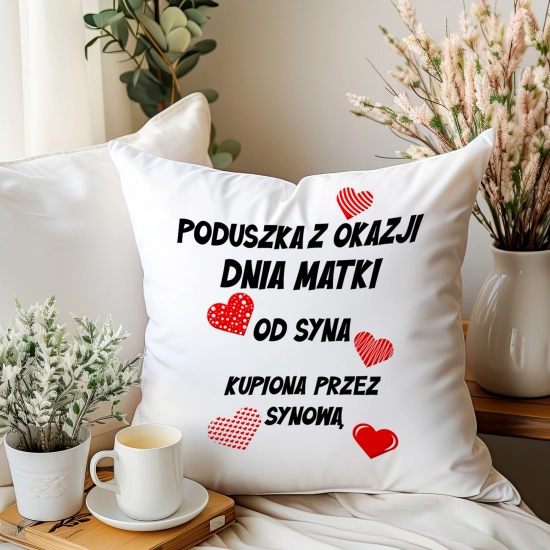 PODUSZKA 40x40cm DLA MAMY Z NADRUKIEM JASIEK NA PREZENT DZIEŃ MATKI MAMA