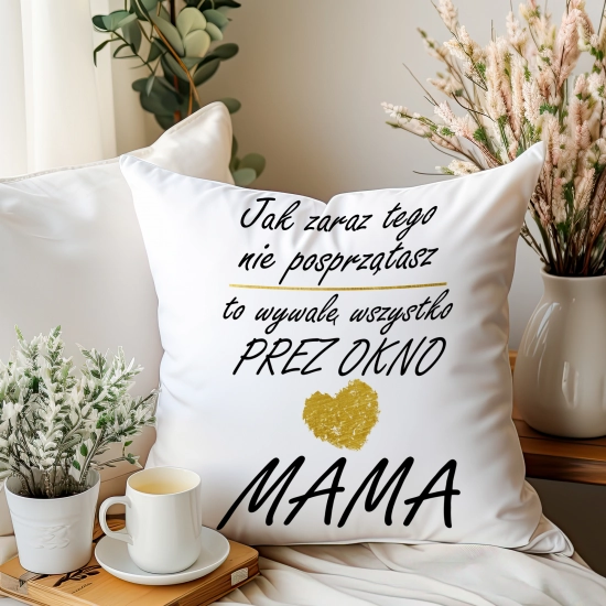 KOMPLET DLA MAMY PODUSZKA 40X40CM + KUBEK 330ml NA PREZENT DZIEŃ MATKI MAMA