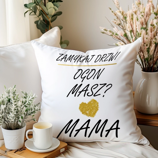PODUSZKA 40x40cm DLA MAMY Z NADRUKIEM JASIEK NA PREZENT DZIEŃ MATKI MAMA