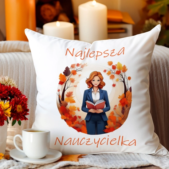 PODUSZKA 40x40 DZIEŃ NAUCZYCIELA WYCHOWAWCA PREZENT NAUCZYCIEL JASIEK NAUCZYCIELKA POLSKIEGO MATEMATYKI