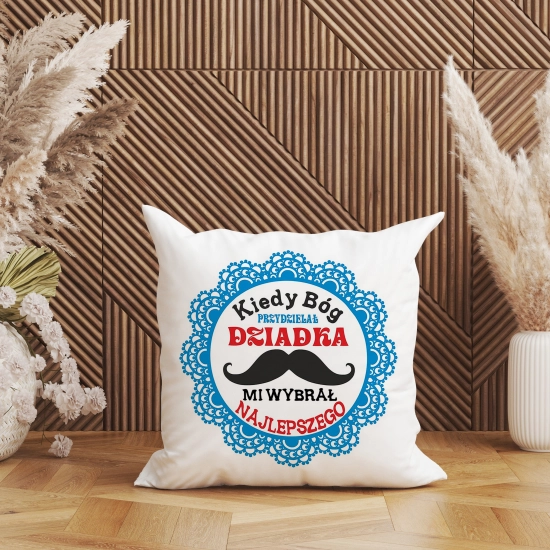 KOMPLET PREZENT DLA DZIADKA PODUSZKA 40x40 KUBEK 330ml DZIADEK ZESTAW