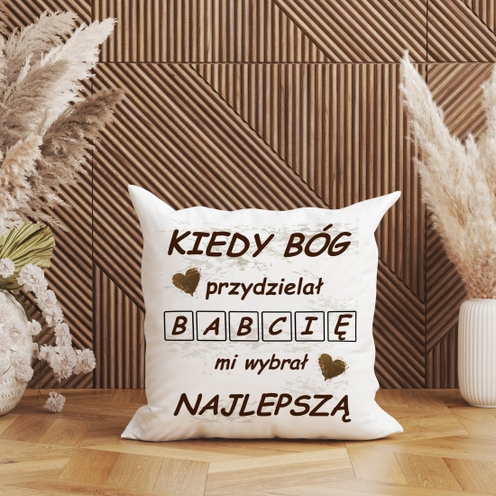 PODUSZKA 40x40 Z NADRUKIEM NA PREZENT DLA BABCI