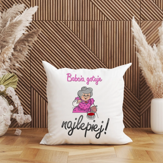 PODUSZKA 40x40 Z NADRUKIEM NA PREZENT DLA BABCI
