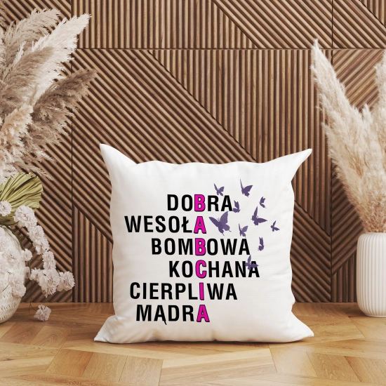 PODUSZKA 40x40 Z NADRUKIEM NA PREZENT DLA BABCI