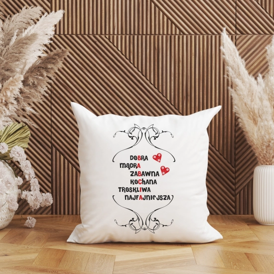 KOMPLET PREZENT DLA BABCI PODUSZKA 40x40 KUBEK 330ml BABCIA ZESTAW