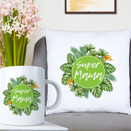 KOMPLET DLA MAMY PODUSZKA 40X40CM + KUBEK 330ml NA PREZENT DZIEŃ MATKI MAMA