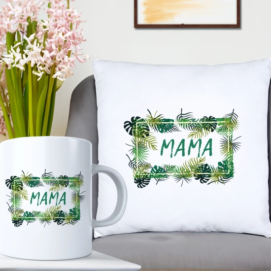 KOMPLET DLA MAMY PODUSZKA 40X40CM + KUBEK 330ml NA PREZENT DZIEŃ MATKI MAMA