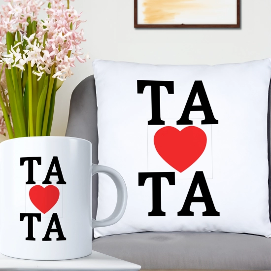 KOMPLET DLA TATY PODUSZKA 40X40CM + KUBEK 330ml NA PREZENT DZIEŃ OJCA TATA