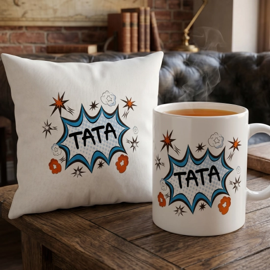 KOMPLET DLA TATY PODUSZKA 40X40CM + KUBEK 330ml NA PREZENT DZIEŃ OJCA TATA
