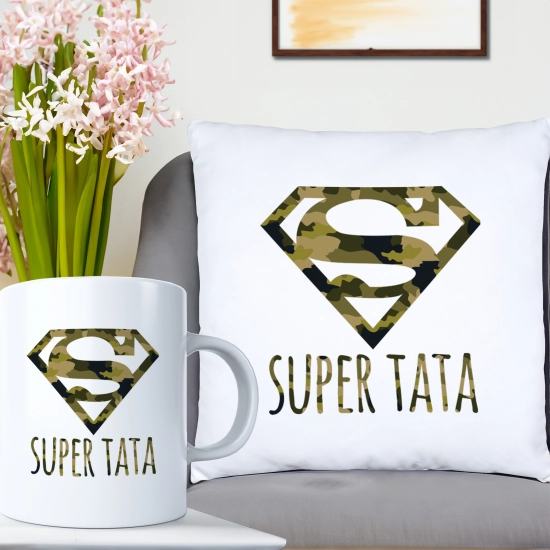 KOMPLET DLA TATY PODUSZKA 40X40CM + KUBEK 330ml NA PREZENT DZIEŃ OJCA TATA