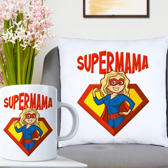 KOMPLET DLA MAMY PODUSZKA 40X40CM + KUBEK 330ml NA PREZENT DZIEŃ MATKI MAMA