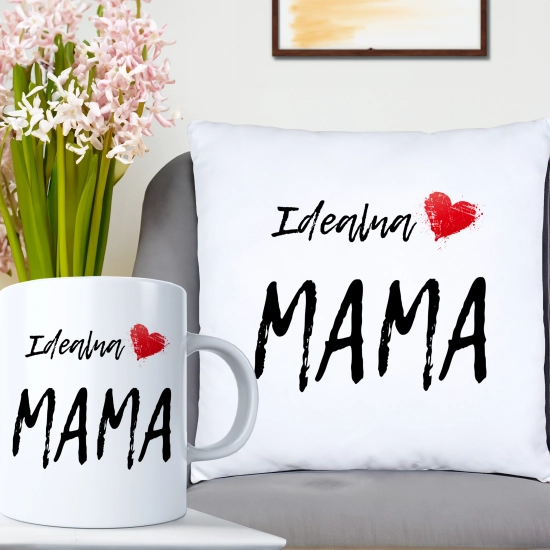 KOMPLET DLA MAMY PODUSZKA 40X40CM + KUBEK 330ml NA PREZENT DZIEŃ MATKI MAMA