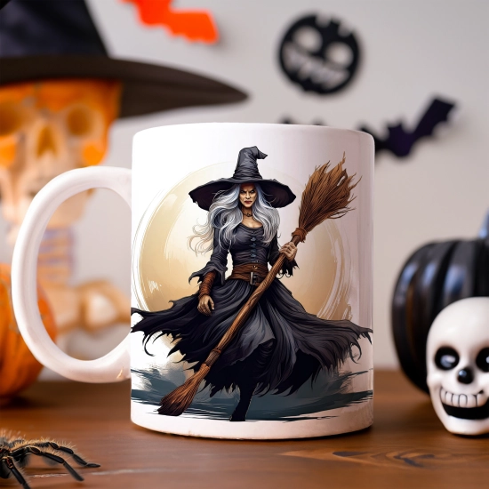 HALLOWEENOWY KUBEK 330ml NA HERBATĘ KAWĘ NA PREZENT CZARODZIEJKA WIEDŹMA CZAROWNICA