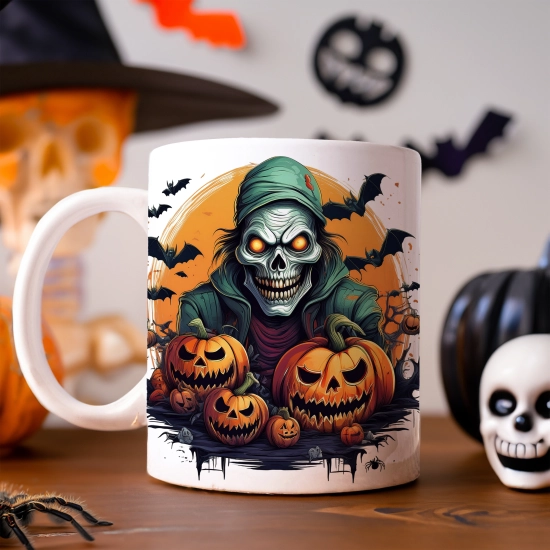 HALLOWEENOWY KUBEK 330ml NA HERBATĘ KAWĘ NA PREZENT WAMPIR ZOMBIE DYNIE NIETOPERZE