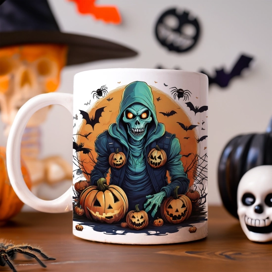 HALLOWEENOWY KUBEK 330ml NA HERBATĘ KAWĘ NA PREZENT ZOMBIE DYNIE NIETOPERZE