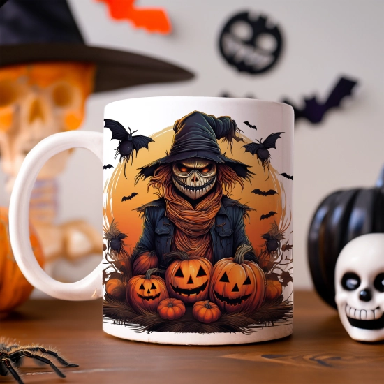 HALLOWEENOWY KUBEK 330ml NA HERBATĘ KAWĘ NA PREZENT STRACH NA WRÓBLE DYNIE NIETOPERZE
