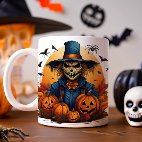 HALLOWEENOWY KUBEK 330ml NA HERBATĘ KAWĘ NA PREZENT STRACH NA WRÓBLE DYNIE NIETOPERZE