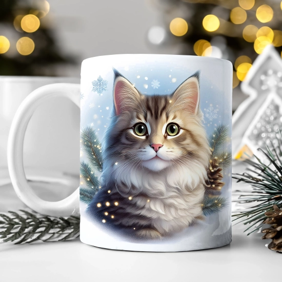 ZIMOWY KUBEK 330ml HERBATĘ KAWĘ PREZENT ŚWIĄTECZNY ŚWIĘTA RENIFER MIKOŁAJ