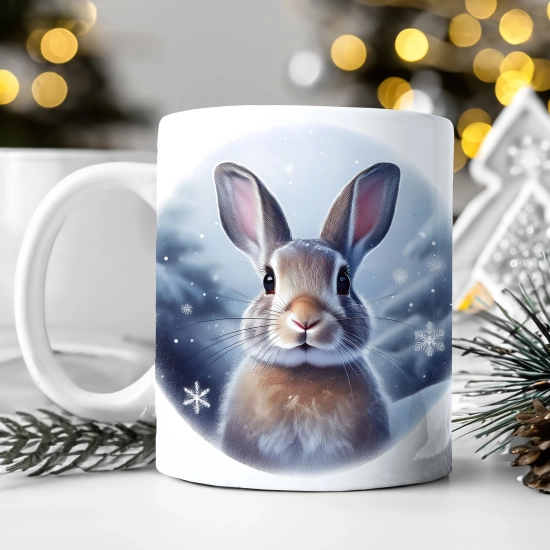 ZIMOWY KUBEK 330ml HERBATĘ KAWĘ PREZENT ŚWIĄTECZNY ŚWIĘTA RENIFER MIKOŁAJ