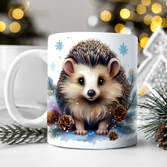 ZIMOWY KUBEK 330ml HERBATĘ KAWĘ PREZENT ŚWIĄTECZNY ŚWIĘTA RENIFER MIKOŁAJ