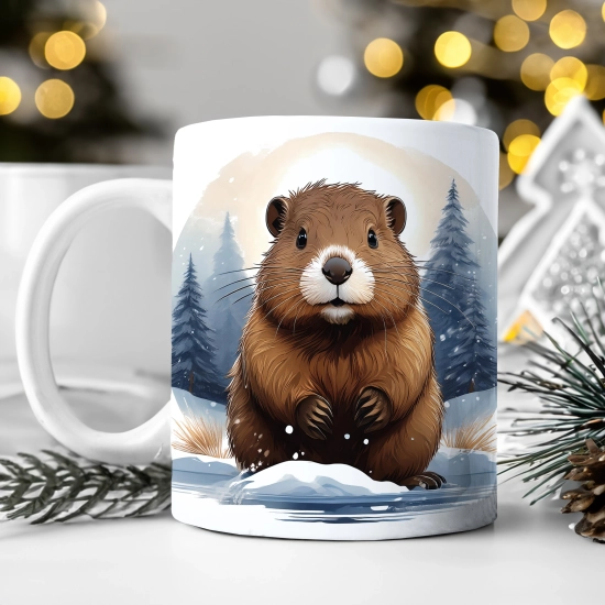 ŚWIĄTECZNY KOMPLET PODUSZKA 40x40 I KUBEK NA ŚWIĘTA MIKOŁAJ RENIFER PREZENT