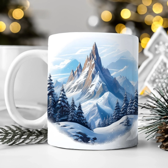 ZIMOWY KUBEK 330ml HERBATĘ KAWĘ PREZENT ŚWIĄTECZNY ŚWIĘTA RENIFER MIKOŁAJ