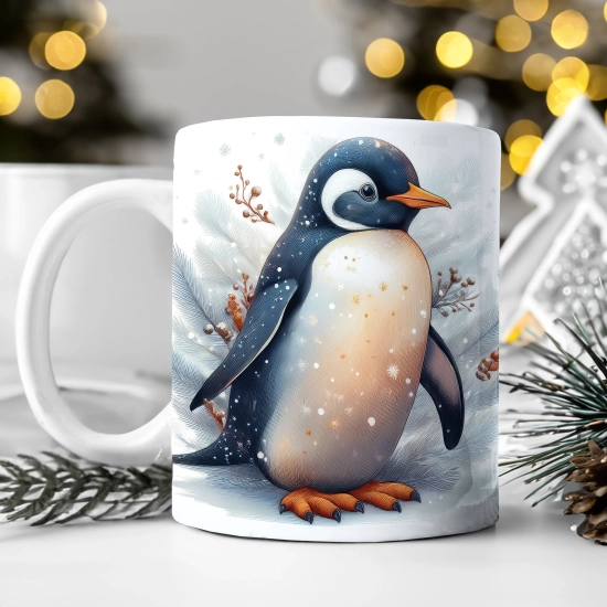 ZIMOWY KUBEK 330ml HERBATĘ KAWĘ PREZENT ŚWIĄTECZNY ŚWIĘTA RENIFER MIKOŁAJ