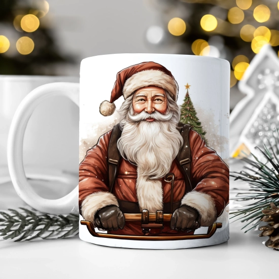 ZIMOWY KUBEK 330ml HERBATĘ KAWĘ PREZENT ŚWIĄTECZNY ŚWIĘTA RENIFER MIKOŁAJ