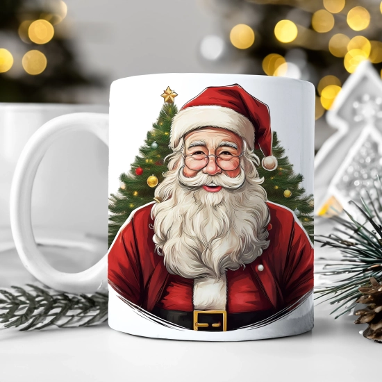 ZIMOWY KUBEK 330ml HERBATĘ KAWĘ PREZENT ŚWIĄTECZNY ŚWIĘTA RENIFER MIKOŁAJ