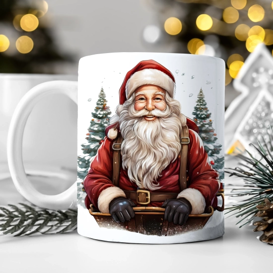 ŚWIĄTECZNY KOMPLET PODUSZKA 40x40 I KUBEK NA ŚWIĘTA MIKOŁAJ RENIFER PREZENT