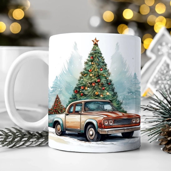 ŚWIĄTECZNY KOMPLET PODUSZKA 40x40 I KUBEK NA ŚWIĘTA MIKOŁAJ RENIFER PREZENT