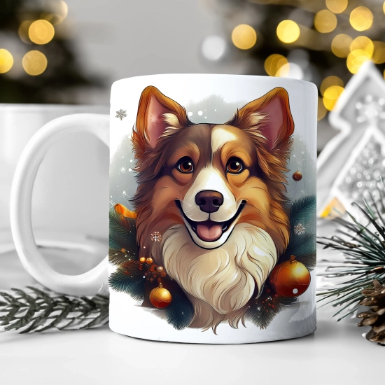 ZIMOWY KUBEK 330ml HERBATĘ KAWĘ PREZENT ŚWIĄTECZNY ŚWIĘTA RENIFER MIKOŁAJ