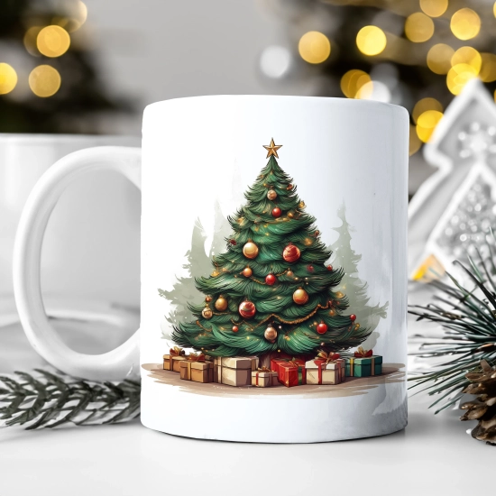 ZIMOWY KUBEK 330ml HERBATĘ KAWĘ PREZENT ŚWIĄTECZNY ŚWIĘTA RENIFER MIKOŁAJ