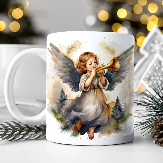 ZIMOWY KUBEK 330ml HERBATĘ KAWĘ PREZENT ŚWIĄTECZNY ŚWIĘTA RENIFER MIKOŁAJ