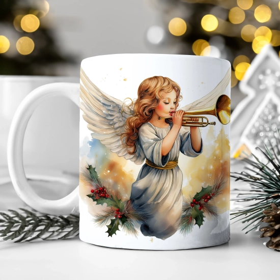 ŚWIĄTECZNY KOMPLET PODUSZKA 40x40 I KUBEK NA ŚWIĘTA MIKOŁAJ RENIFER PREZENT