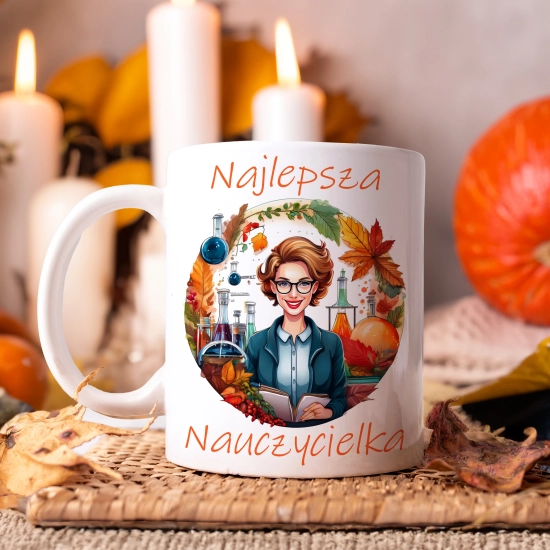 KUBEK DZIEŃ NAUCZYCIELA WYCHOWAWCY PREZENT NAUCZYCIEL NAUCZYCIELKA MATEMATYKI BIOLOGII POLSKIEGO CHEMII