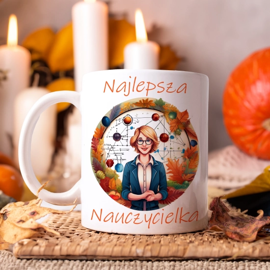 KUBEK DZIEŃ NAUCZYCIELA WYCHOWAWCY PREZENT NAUCZYCIEL NAUCZYCIELKA MATEMATYKI BIOLOGII POLSKIEGO CHEMII FIZYKI